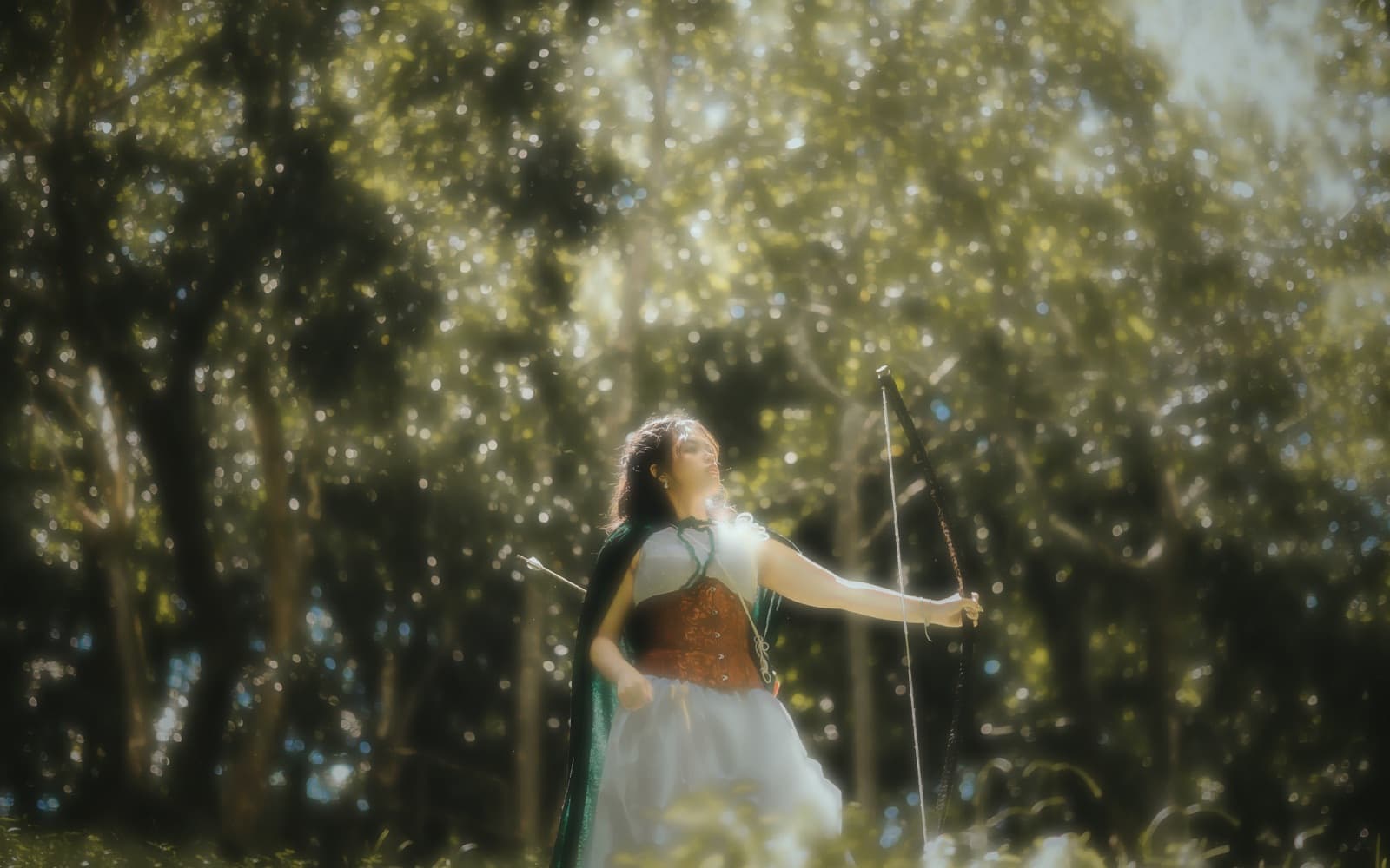 Mid-air, fabric flying